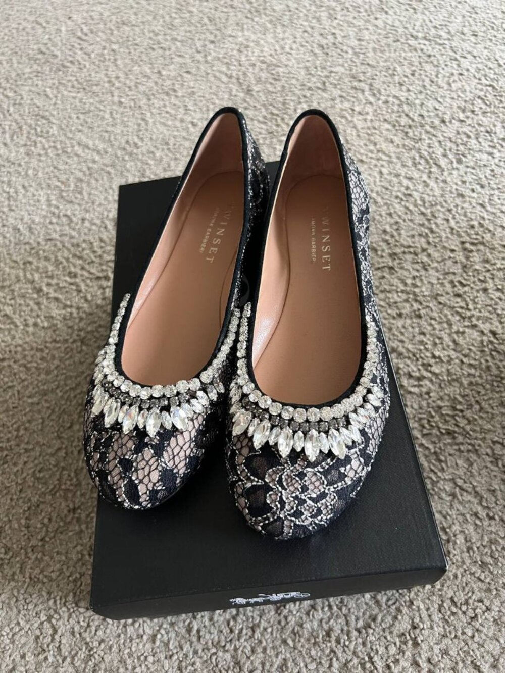 Twinset black lace ballet flats